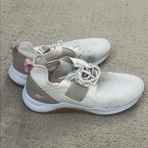 Reebok Women's Cream and Pink Sneakers